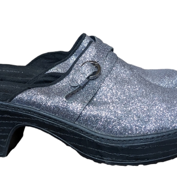 NEW Lands End silver glitter sparkle clogs mules slip on Women's 6 - Picture 7 of 8